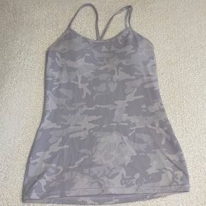 Lululemon flow y tank - white camo - size 8 only worn once by previous owner.